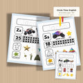Printed Personalized Circle Time Monster Truck | 26 Weekly Morning Meeting Worksheets | Letter, Numbers, Shapes & Colors | Pre K Homeschool