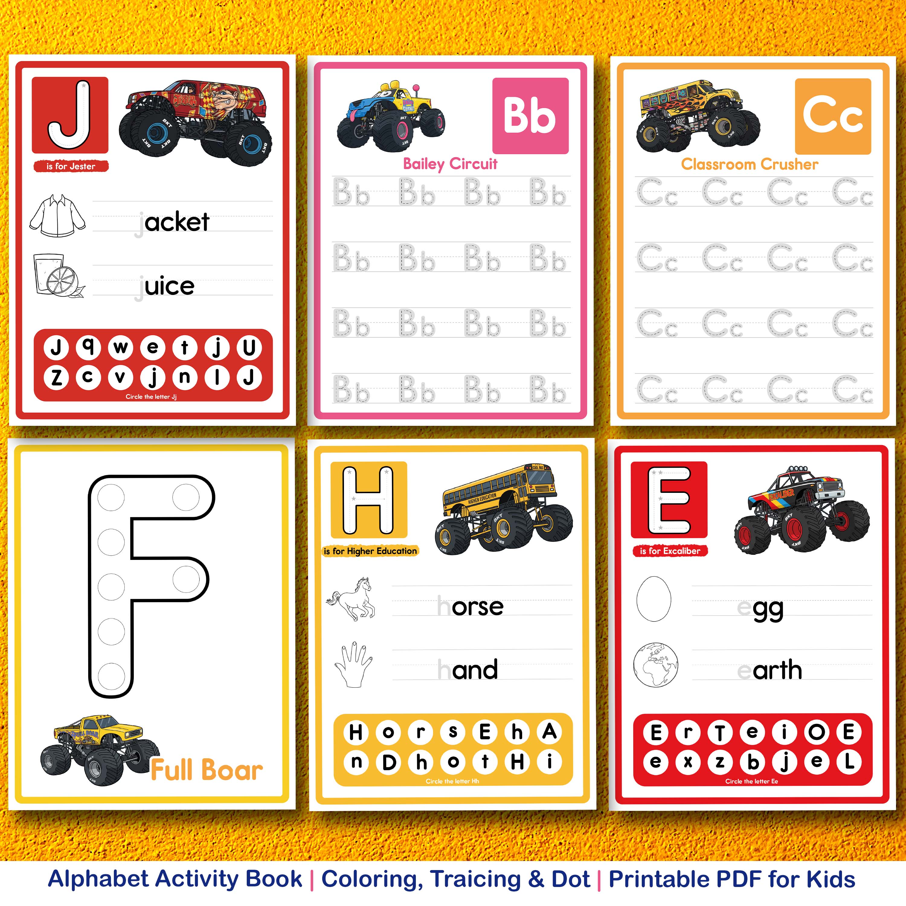 Monster Truck ABC Learning Book Digital for Kids - Fun & Educational