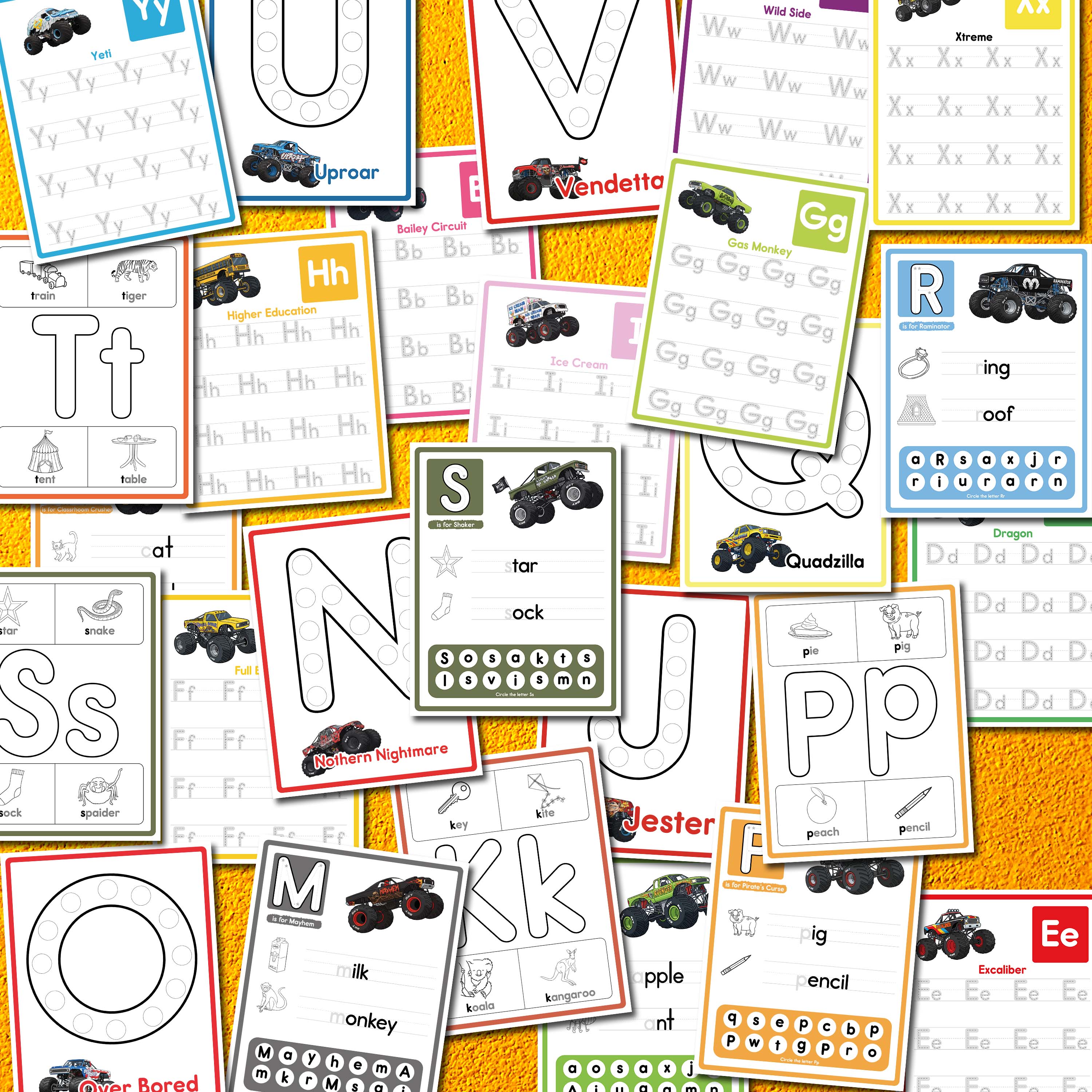 Monster Truck ABC Learning Book Digital for Kids - Fun & Educational
