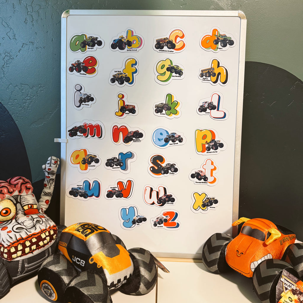 ABC MONSTER TRUCK MAGNETS - ALPAHABET LEARNING FUN FOR KIDS