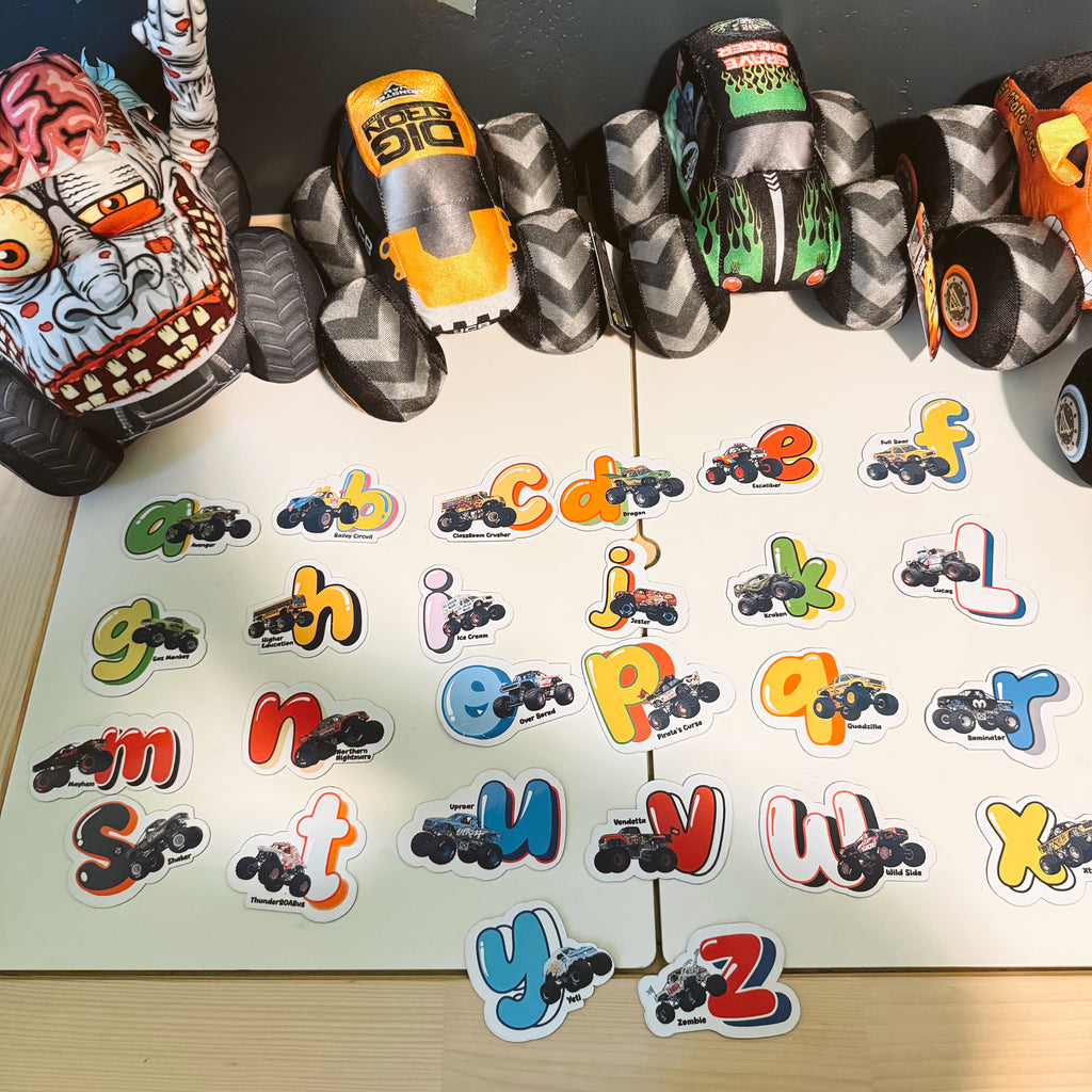 ABC MONSTER TRUCK MAGNETS - ALPAHABET LEARNING FUN FOR KIDS