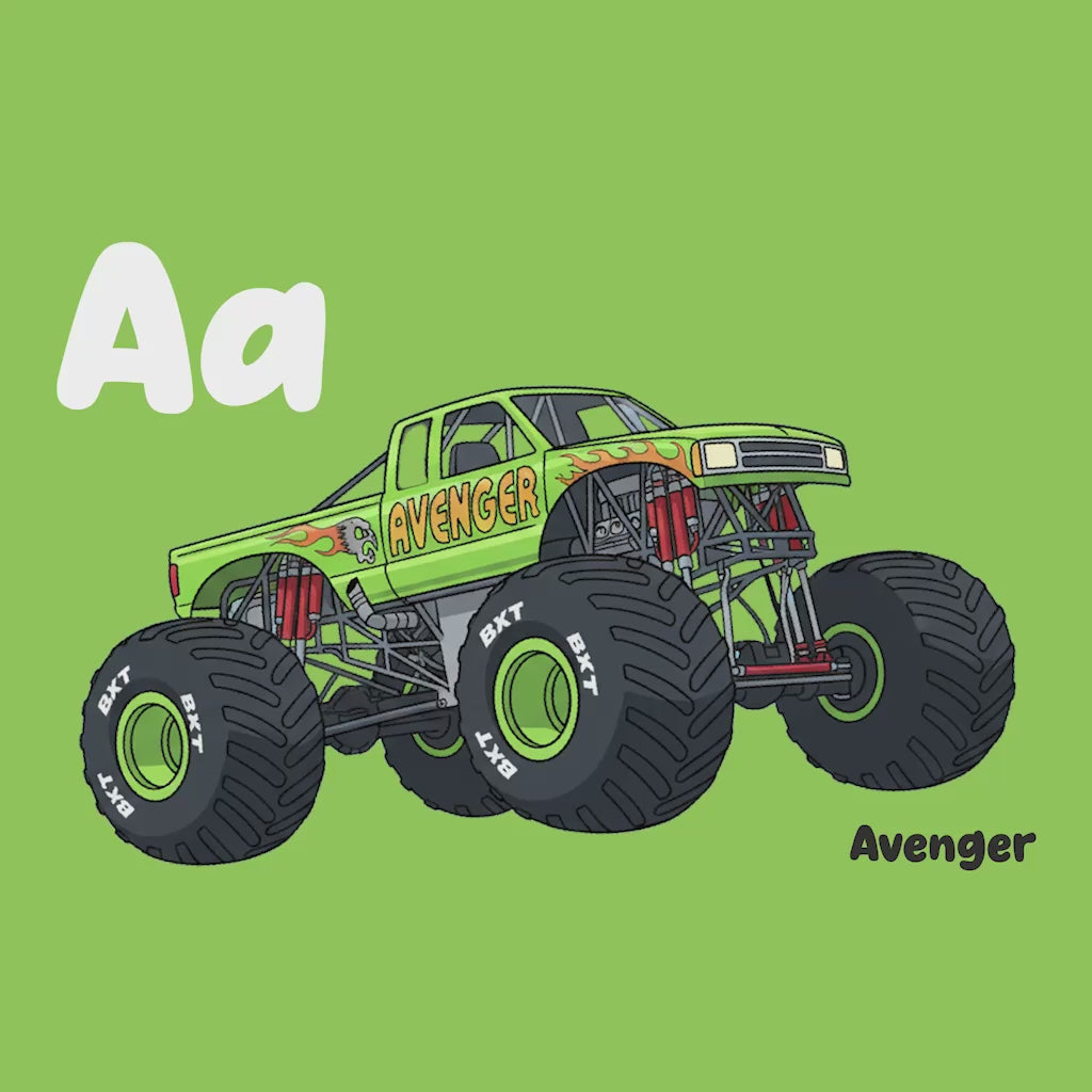 Monster Truck Alphabet Poster For Kids|ABC Learning Monster Truck| Toddler Education| Preschool Printable| Learning Poster | Alphabet Poster For Toddlers